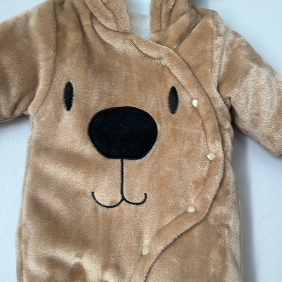 Brown plush bear winter one piece size 3-6 mos - Picture 2 of 5